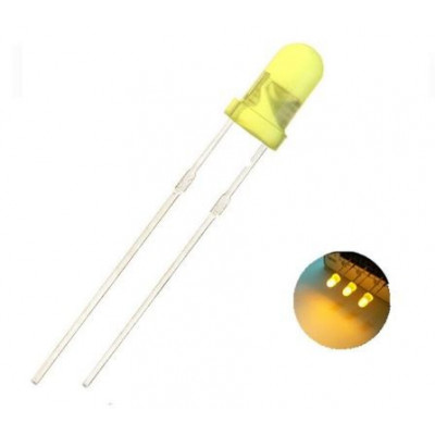 3mm Yellow LED Diffused (Pack of 5)