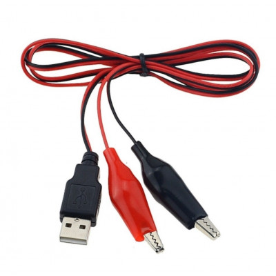 USB to Red/Black Alligator Test Clips