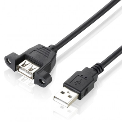 1Mtr USB Extension Cable - Panel Mount (Type A)