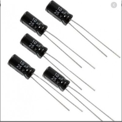 10uF 25V Electrolytic Capacitor (Pack of 5)