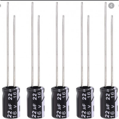 22uF 16V Electrolytic Capacitor (pack of 5)
