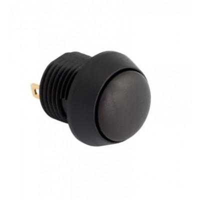 12mm Black Push Button Momentary-On