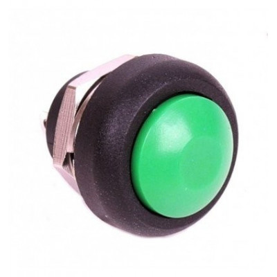 12mm Green Push Button Momentary-On