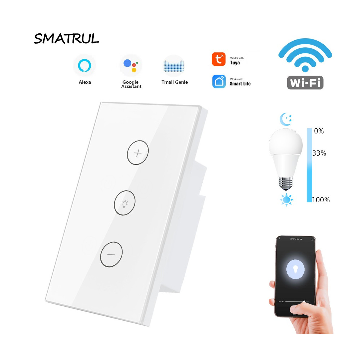 Tuya Wifi Smart Timer Control Light switch Wireless Remote for Alexa Google  Home