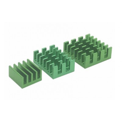3pcs Aluminum Heatsink Set for Raspberry Pi 4B (green)