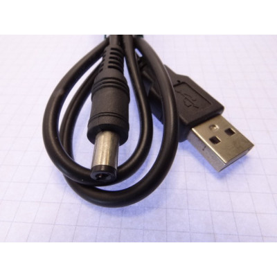 USB to 5.5x2.1mm DC Socket Cable