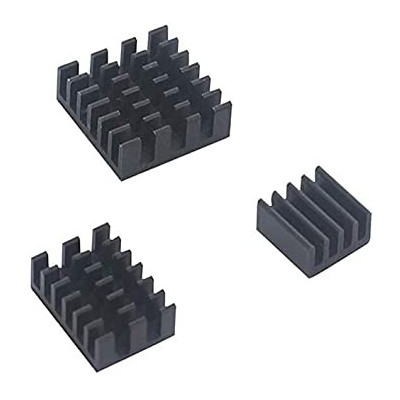 3pcs Aluminum Heatsink Set for Raspberry Pi 4B (Black)