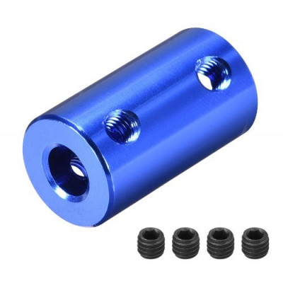 4mm to 4mm Blue-Anodized Aluminum Coupler