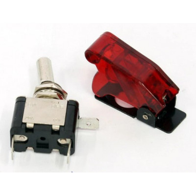 12V 20A 12MM Toggle Switch With Safety Aircraft Flip Up Cover