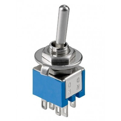Miniature Toggle Switch ON-OFF-ON SMTS-203 (DPDT)