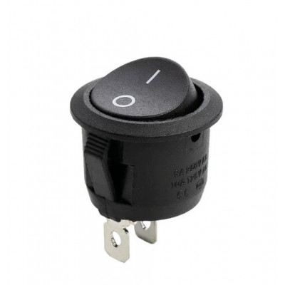 KCD1 Mini Round Rocker Switch Black (Pack of 2)
