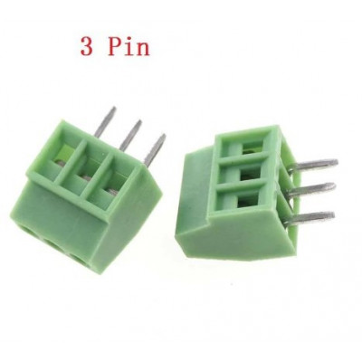 3way 2.54mm PCB mount Screw Terminals - Low Profile (Pack of 5)