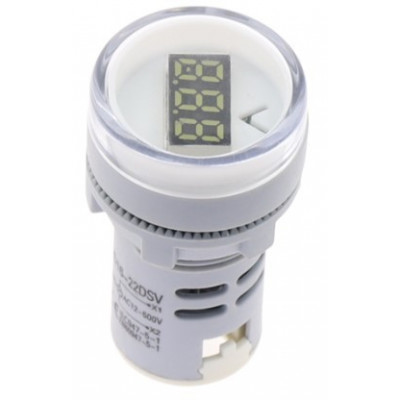 AD16-22DSV Mini Digital Display 60-500V General Indicator AC Voltmeter, Open Hole: 22mm (WHITE)