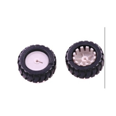 43MM D-axis Rubber Wheel for Tracking Car (pack of 2)