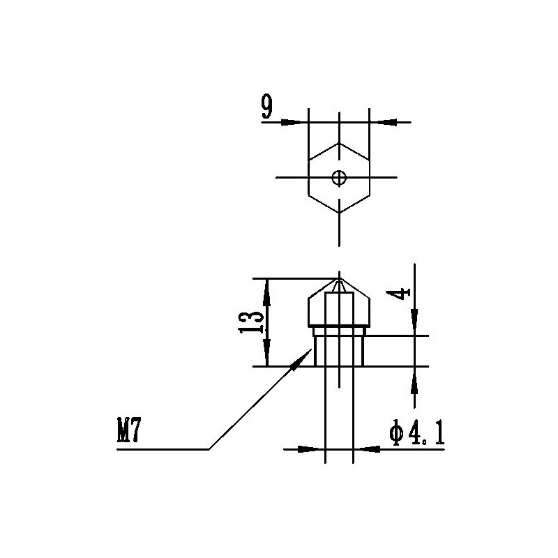 M7 Thread MK10 Brass Nozzle 0.4mm