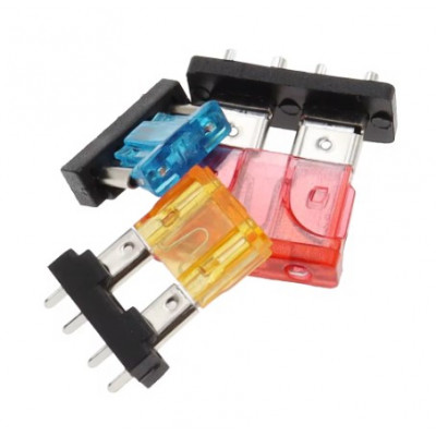 PCB-mounted clip-in car 10A fuse mini size