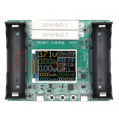 18650 Lthium Charger/Battery Capacity Tester with Colour display