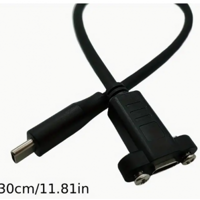 Type-C 3.1 Male to Female USB Extension Cable with Screw Ear