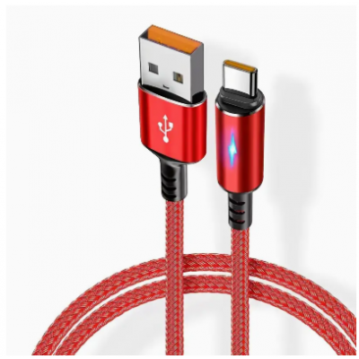 USB-C Charger Cable, PD 5A Fast Charging, length 1m (red)