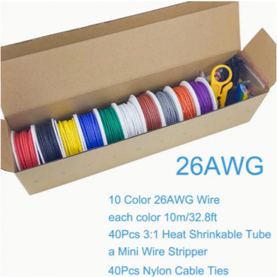 Flexible 26AWG Electrical Cable Kit for DIY