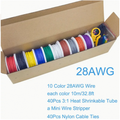 Flexible 28AWG Electrical Cable Kit for DIY