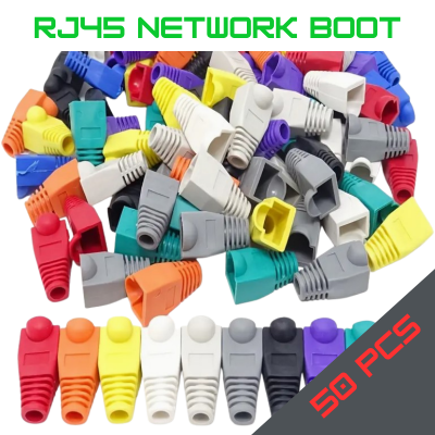 RJ45 Ethernet Cable connector cover - Mixed Colours (Pack of 10)