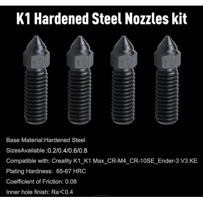 Creality Ender 3 V3 KE K1 / K1 MAX CR-M4 0,6mm Nozzle Hardened Steel
