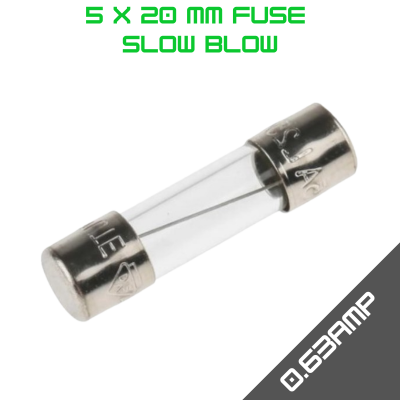 5 X 20mm Glass Fuse 250V 0,63A