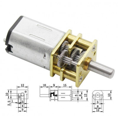 Micro Metal Geared Motor 30RPM --- 3V, 6V, or 12V