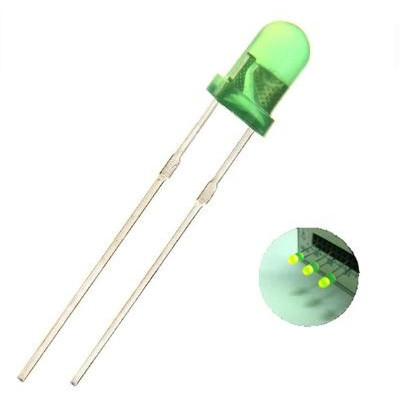 3mm Green LED Diffused (Pack of 5)