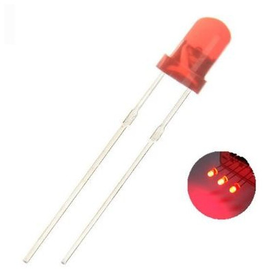 3mm Red LED Diffused (Pack of 5)