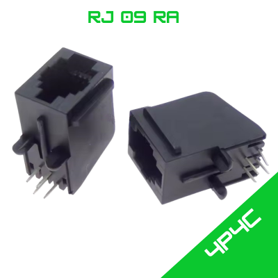 RJ09 Right Angle PCB Socket (4P4C)