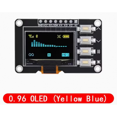0.96 Inch Yellow & Blue OLED Display with 4 Key Interfaces Keyboard