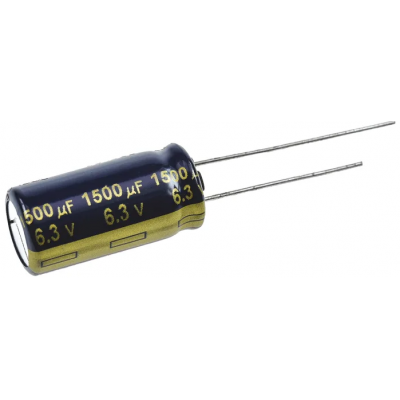 1500uF 6.3V Electrolytic Capacitor (pack of 5)