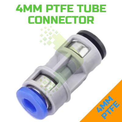 PTFE Barrel connector for 4mm PTFE tube