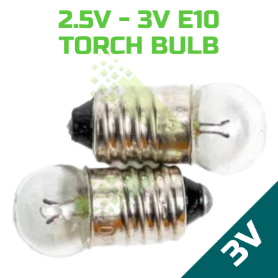 2.5V - 3V E10 Torch Bulb (Pack of 2)