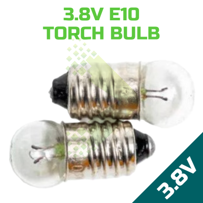 3,8V E10 Torch Bulb (Pack of 2)