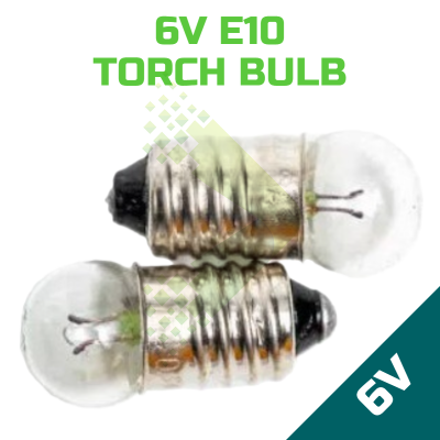 6V E10 Torch Bulb (Pack of 2)