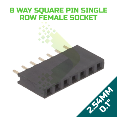 8-Way Female Pin Header Single Row 2.54mm (0.1") (Pack of 5)