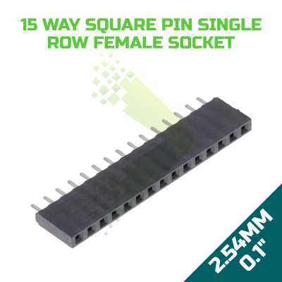 15-Way Female Pin Header Single Row 2.54mm (0.1") (Pack of 5)
