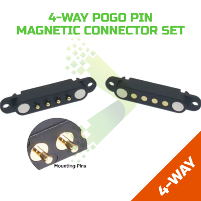 4-Way Pogo Pin Magnetic Connector with mounting holes