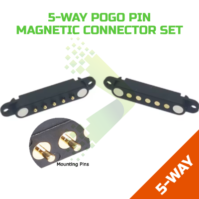 5-Way Pogo Pin Magnetic Connector with mounting holes