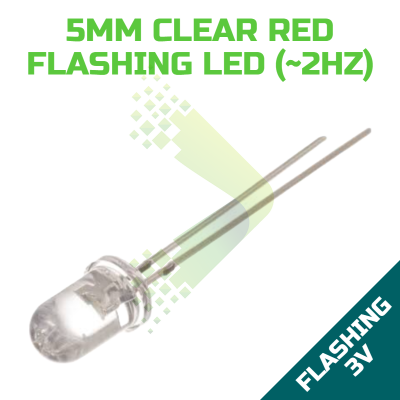 5mm Flashing Red LED - Self Flashing (Pack of 5)