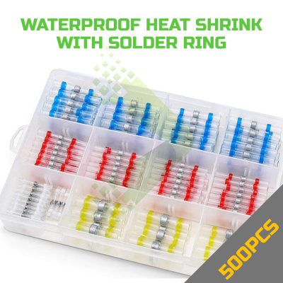 500Pc Waterproof Solder Ring Heat Shrink Tube Kit