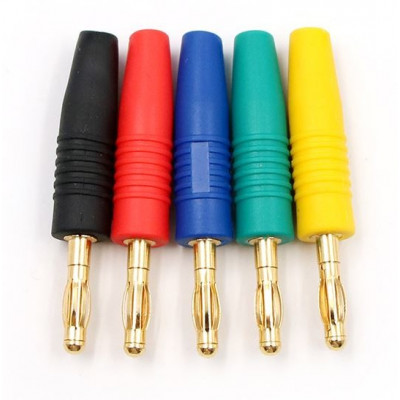 Banana Plug 4mm Gold Plated - Multicolored - (Pack of 2)
